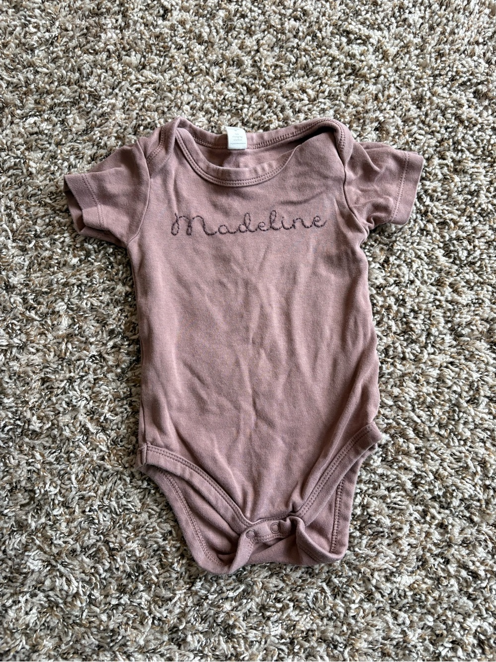 Baby Mauve 'Madeline' Short-Sleeve One-Piece Bodysuit